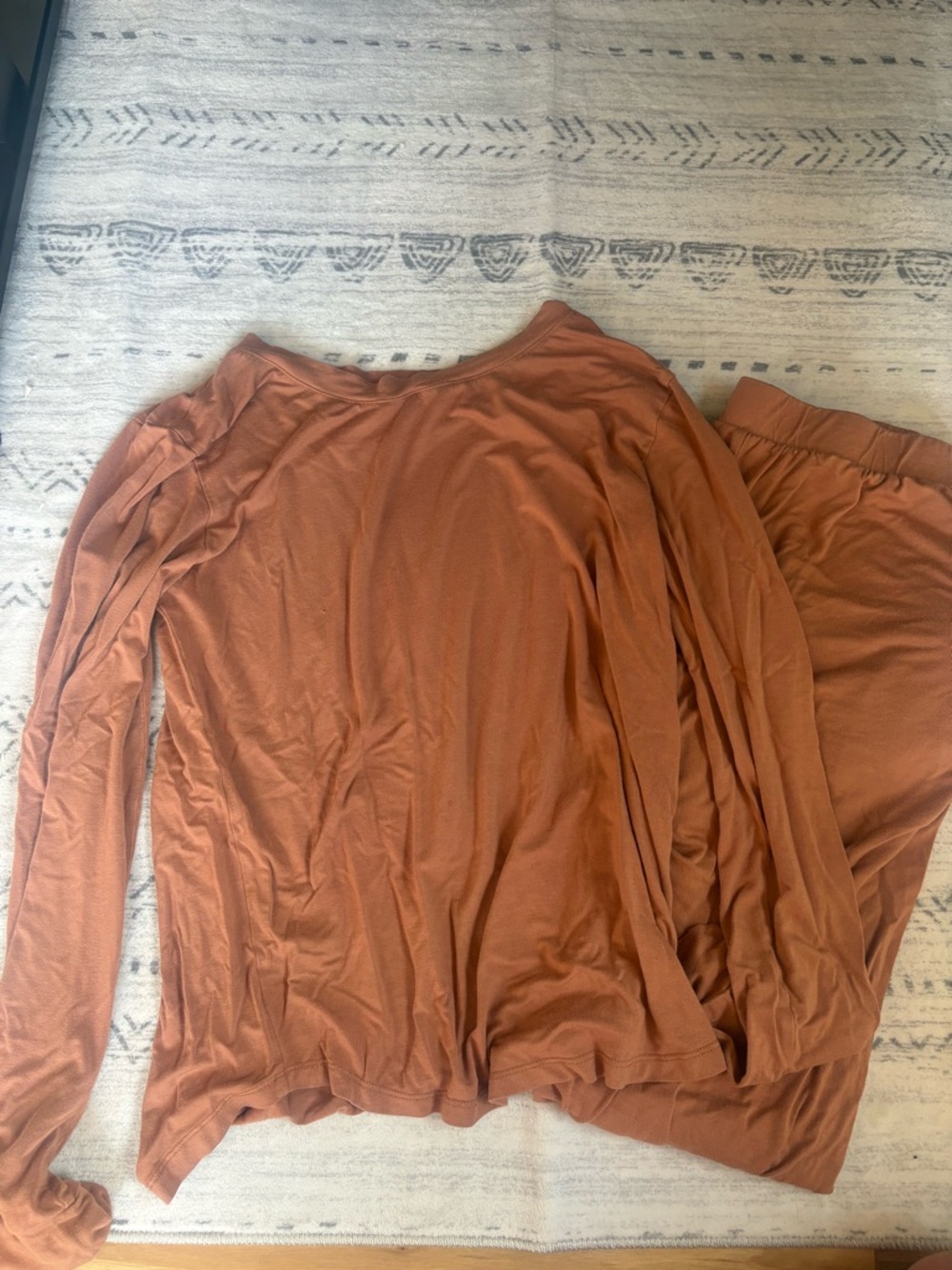 Kyte BABY Women's Two-Piece Long Sleeve Pajama Set in Rust